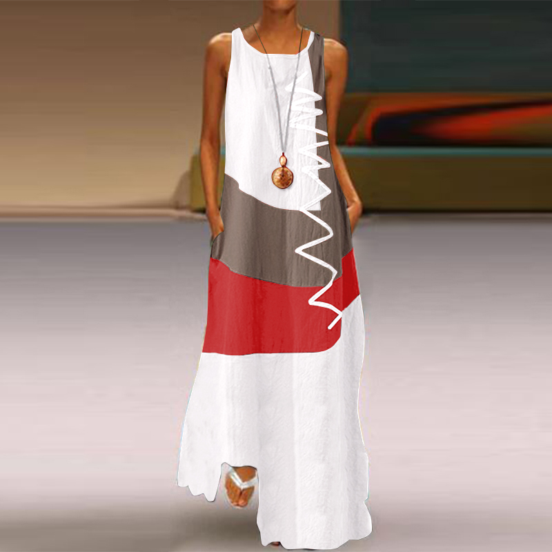 Women Linen Cotton Summer Casual Loose Long Maxi Dress Sleeveless Tank Sundress - Picture 16 of 16