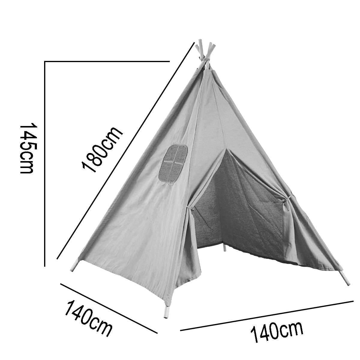 Large Kids Tent Teepee 180cm Cotton Canvas Childrens Play Wigwam Indoor House AU - Picture 14 of 19