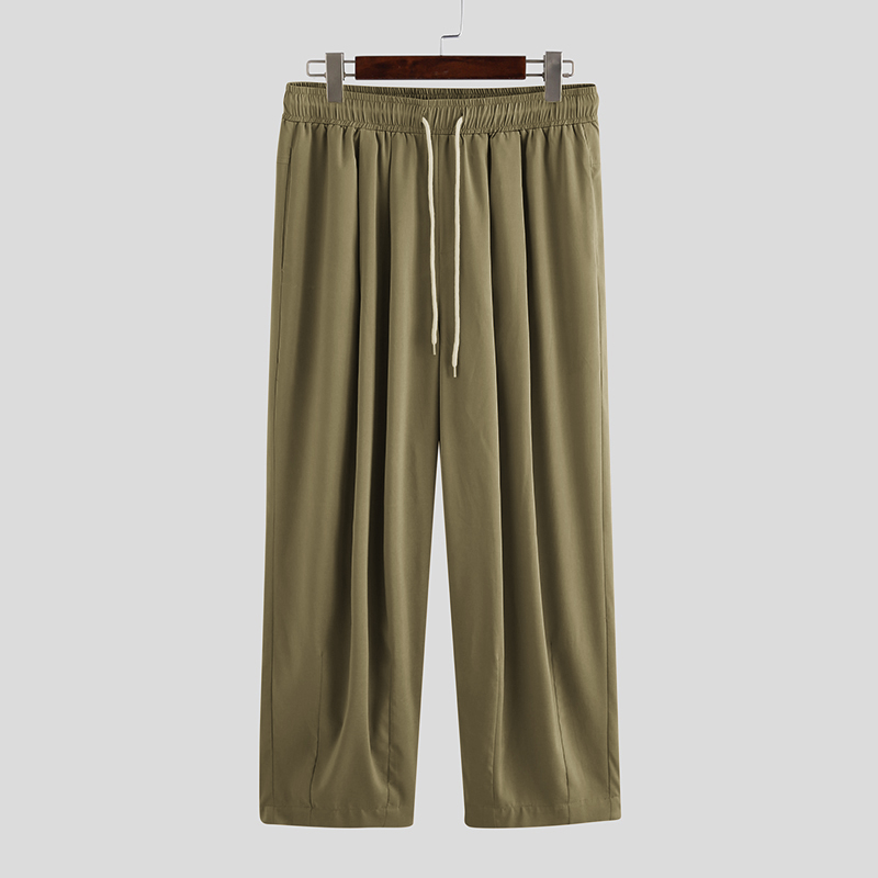 Mens Casual Loose Long Trousers Wide Leg Beach Yoga Pants Holiday Solid Trousers - Picture 15 of 15
