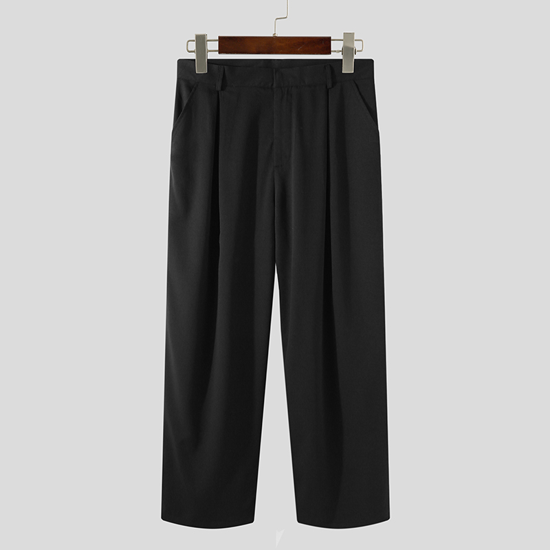 Pantalones Largos Góticos Para Hombre Pantalones Pierna Ancha Sueltos Formales Informales Pantalones Largos Pantalones - Imagen 13 de 14