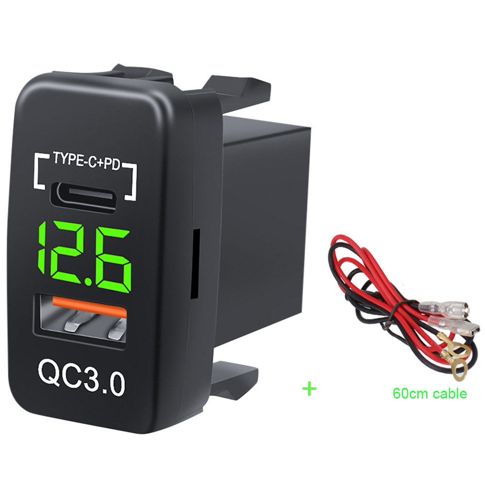 Fast Charge Adapter Car Charger Socket USB QC PD Type C LED Voltmeter Outlet - Picture 10 of 10