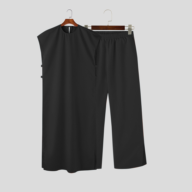 Para hombres Musulmanes Abayas Trajes Camisa Prendas para el torso Pantalones Set Vestido Thobe Traje Ropa Saudita - Imagen 13 de 16