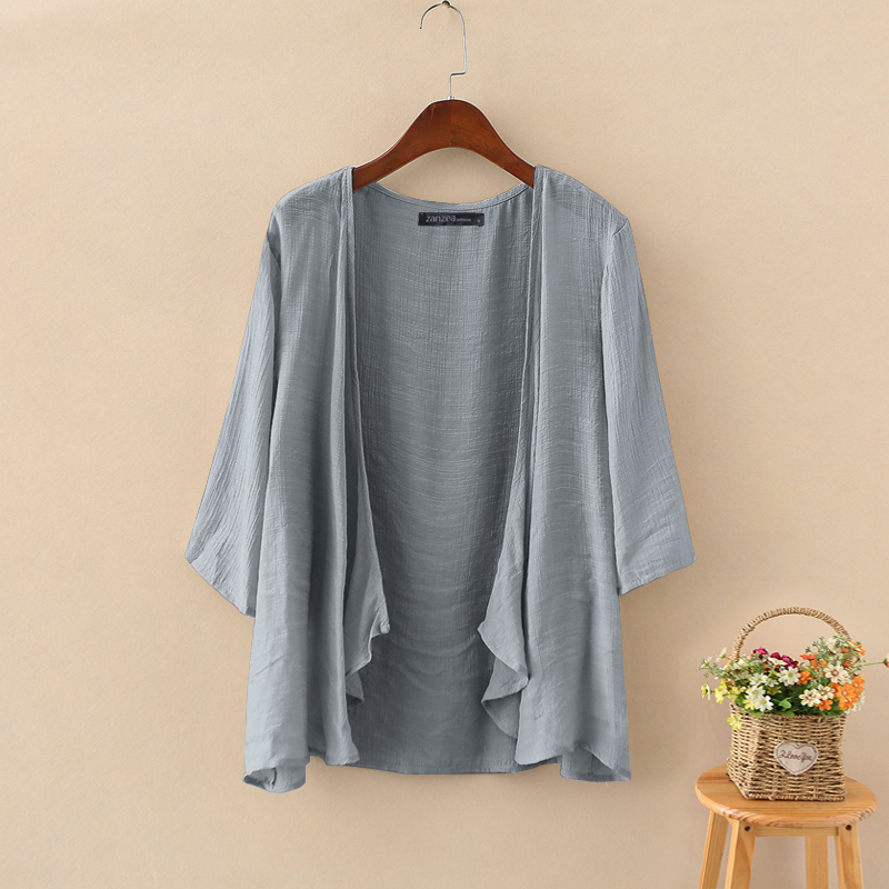 ZANZEA Womens Summer 3/4 Sleeve Kimono Cape Holiday Bikini Bggy Tops Cardigan AU - Picture 15 of 15