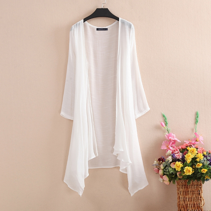 ZANZEA Women Long Sleeve Sheer Solid Irregular Hem Cover Up Cardigan Kimono Tops - Picture 13 of 16