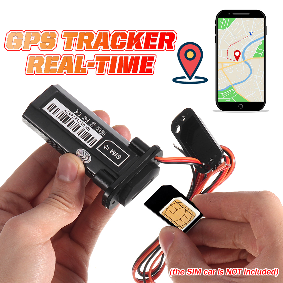 GV75 Waterproof Wired GPS Tracker for Motorcycles, Boats, Trailers & A