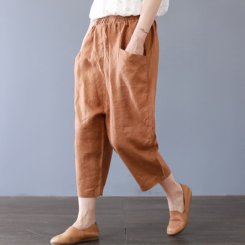 US STOCK Women Cotton Wide Legs Vintage Harem Pants Casual Holiday Long Trousers - Picture 12 of 16