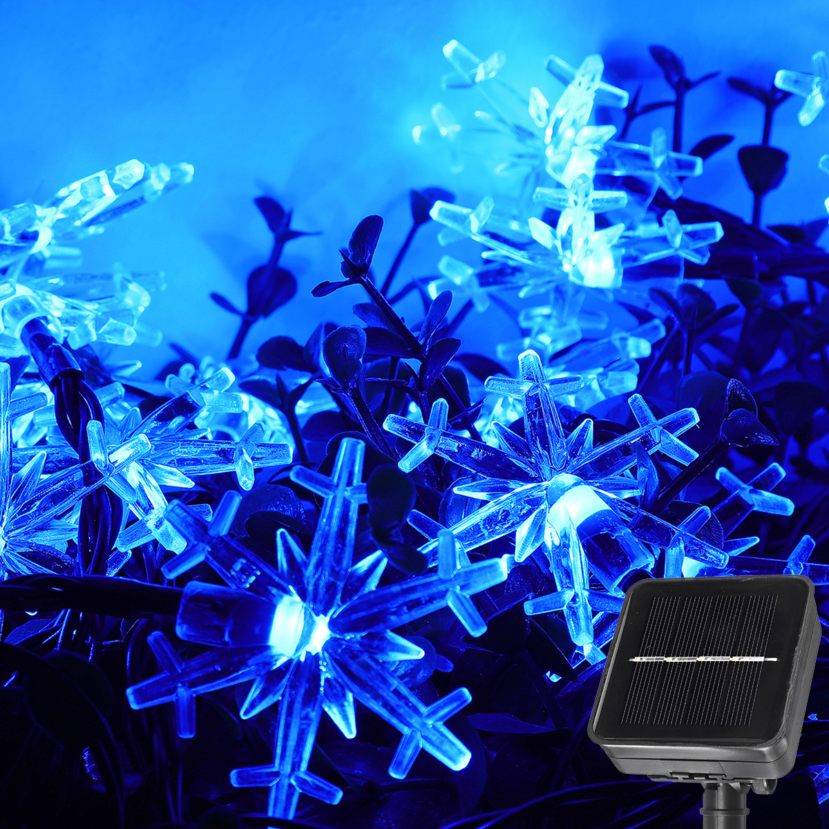 20 LED Christmas Snowflake String Lights 6.5M Solar Snowflake Lights Decor