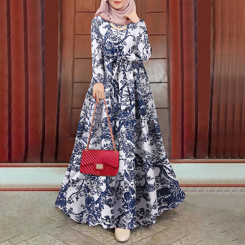 ZANZEA Women Muslim Kaftan Abaya Long 