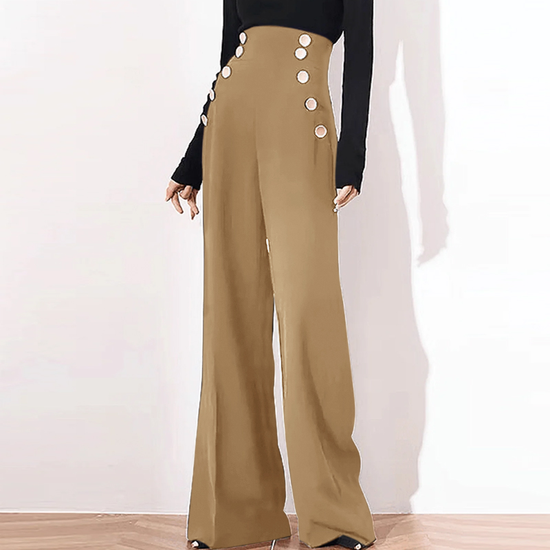 Women's High Waist Palazzo Wide Leg Trousers Ladies Cocktail Party Formal  Pants | eBay